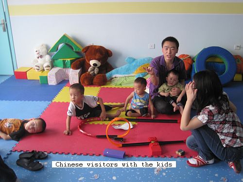 Chinese visitors with the kids